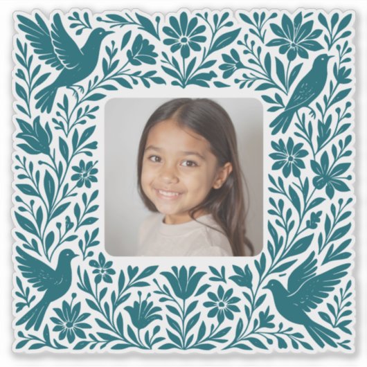 Mexicaanse Otomí Tenango Talavera met foto Sticker (Voorkant)