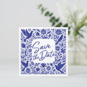 Mexicaanse Otomí Tenango Talavera Save the Date Kaart (Staand voorkant)