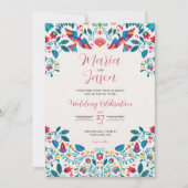 Mexicaanse Otomi Tenangos Romantisch Elegant Huwel Kaart (Voorkant)