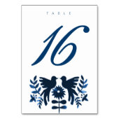 Mexicaanse Otomi Theme Table Kaart - Navy (Achterkant)