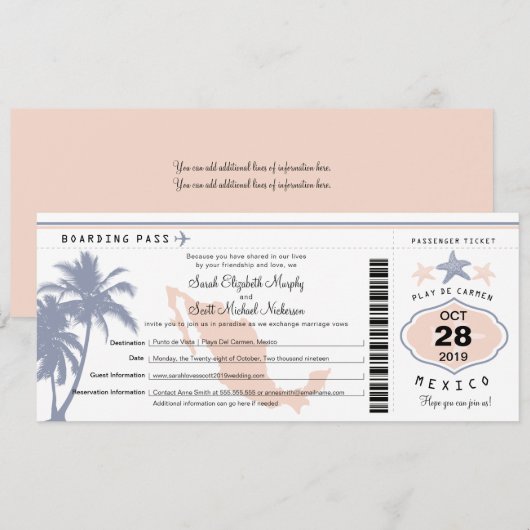 Mexicaanse palmboom - Starfish boarding boarding P Kaart (Voorkant / Achterkant)