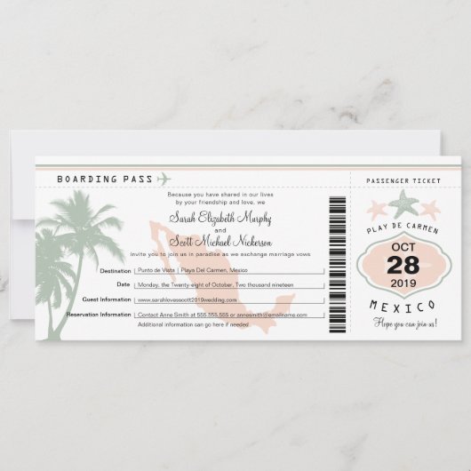 Mexicaanse palmboom - Starfish boarding boarding P Kaart (Voorkant)