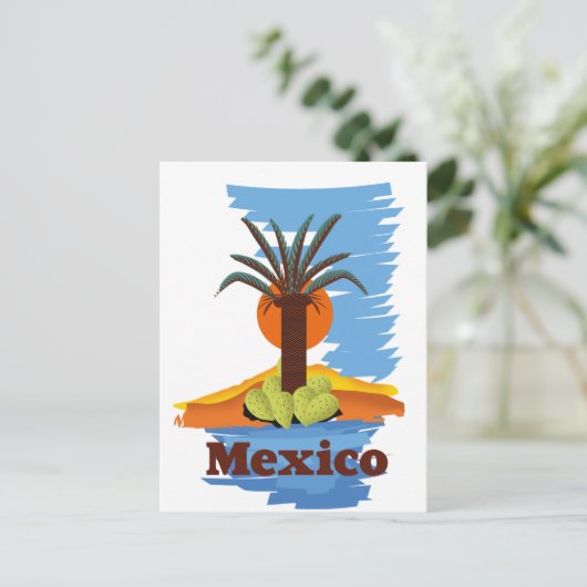 mexicaanse palmcartoon briefkaart (Staand voorkant)