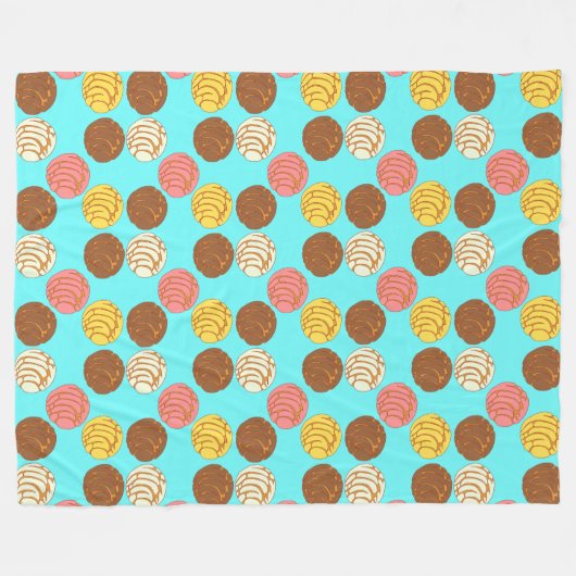 Mexicaanse Pan Dulce Conchas Fleece Deken (Voorkant (Horizontaal))