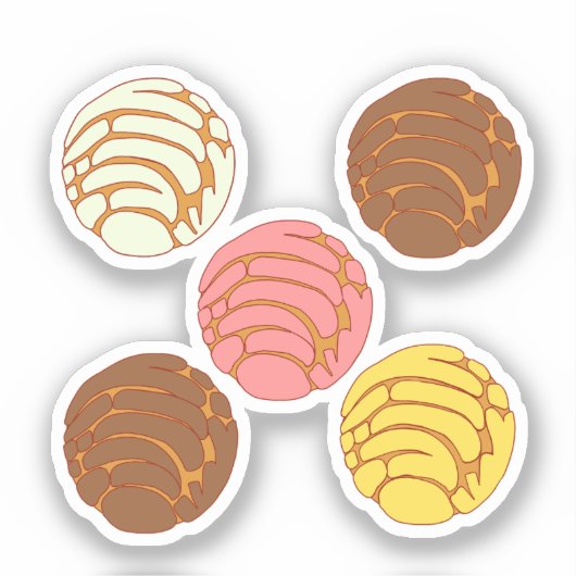 Mexicaanse Pan Dulce Conchas Sticker (Voorkant)