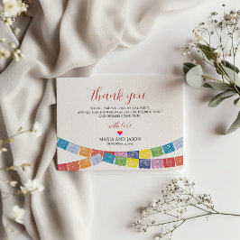 Mexicaanse Papel Picado Elegante Kleurrijke Boda b Bedankkaart