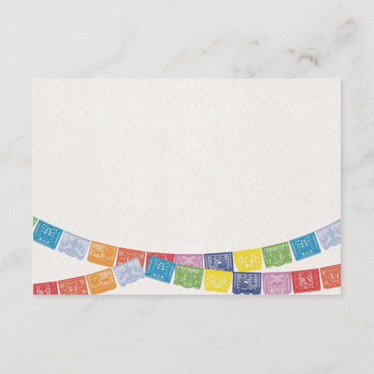 Mexicaanse Papel Picado Elegante Kleurrijke Boda b Informatiekaartje (Achterkant)