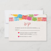 Mexicaanse Papel Picado Elegante Kleurrijke Boda b RSVP Kaartje (Voorkant)