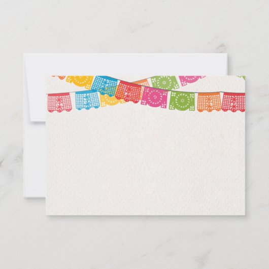 Mexicaanse Papel Picado Elegante Kleurrijke Boda b RSVP Kaartje (Achterkant)