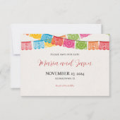 Mexicaanse Papel Picado Elegante Kleurrijke Boda b Save The Date (Voorkant)