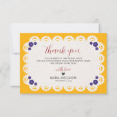 Mexicaanse Papel Picado Gele Nuestra Boda bruiloft Bedankkaart (Voorkant)