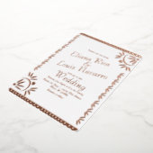 Mexicaanse papel Picado Gold Wedding met geperste Folie Uitnodiging (Gedraaid)