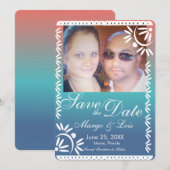 Mexicaanse Papel Picado Gradiënt Save the Date Kaart (Voorkant / Achterkant)