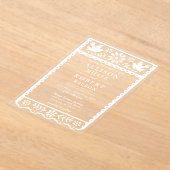 Mexicaanse papel picado roze bruiloft acryl uitnodigingen (Laagn)