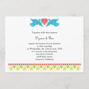 Mexicaanse papel Picado Skulls Wedding Invitation Kaart