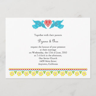 Mexicaanse papel Picado Skulls Wedding Invitation Kaart