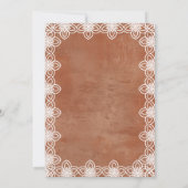 Mexicaanse Papel Picado Terracotta Witte Boho Huwe Kaart (Achterkant)