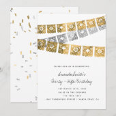 Mexicaanse partij Faux Gold Foil Verjaardag voor v Kaart (Voorkant / Achterkant)