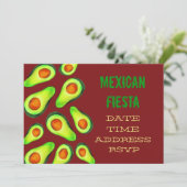 Mexicaanse partij Fiesta guacamole avocado Kaart (Staand voorkant)