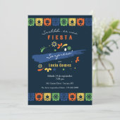 Mexicaanse partij vlaggen uitnodiging (Staand voorkant)