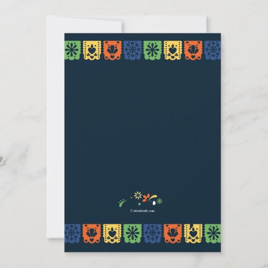 Mexicaanse partij vlaggen uitnodiging (Achterkant)