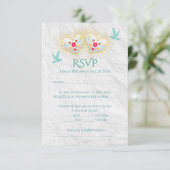 Mexicaanse Pastel Hearts Flowers Doves Kaart (Staand voorkant)