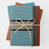 Mexicaanse patchwork stijl 3 inpakpapier vel (In situ)