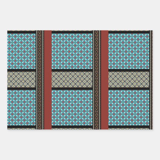 Mexicaanse patchwork stijl 3 inpakpapier vel (Voorkant)