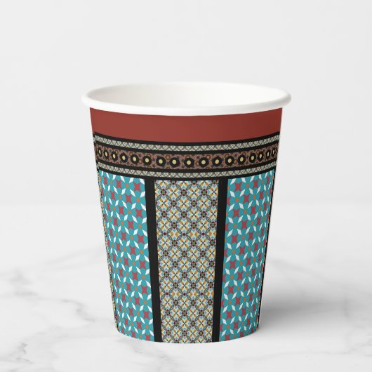 Mexicaanse patchwork stijl 3 papieren bekers (Achterkant)