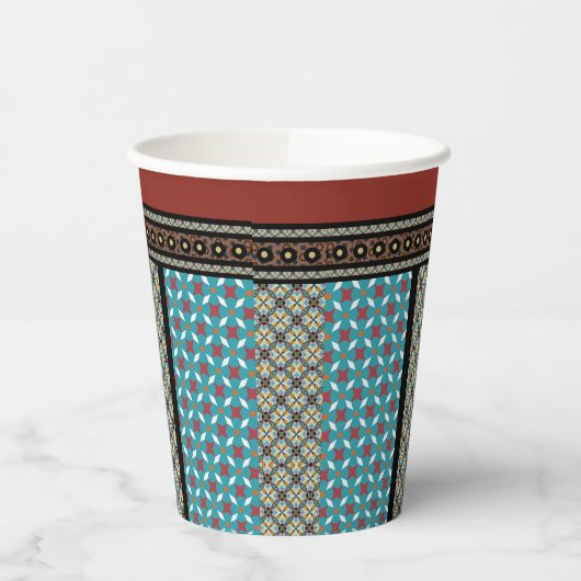 Mexicaanse patchwork stijl 3 papieren bekers (Links)