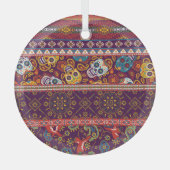 Mexicaanse patchwork: traditioneel  design. glas ornament (Voorkant)