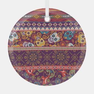 Mexicaanse patchwork: traditioneel  design. glas ornament