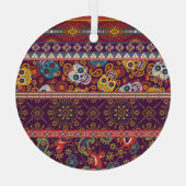 Mexicaanse patchwork: traditioneel  design. glas ornament (Achterkant)
