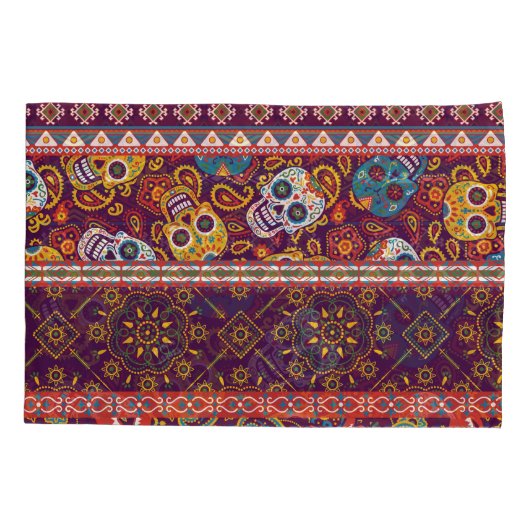 Mexicaanse patchwork: traditioneel  design. kussensloop (Achterkant)