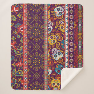 Mexicaanse patchwork: traditioneel design. sherpa deken