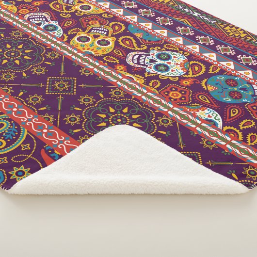 Mexicaanse patchwork: traditioneel  design. sherpa deken (3/4)