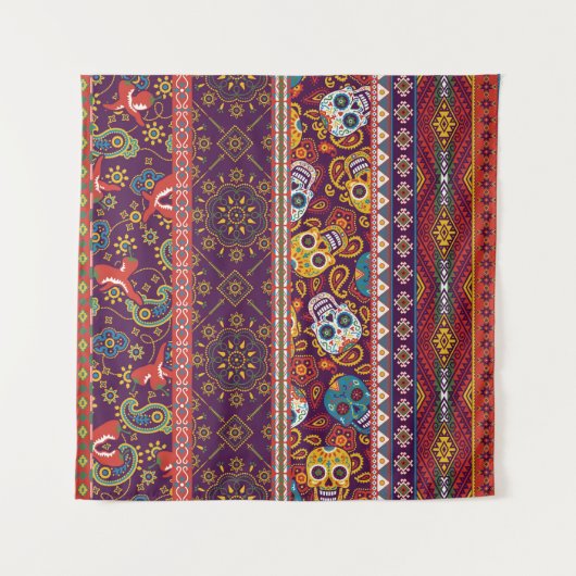 Mexicaanse patchwork: traditioneel  design. wandkleed (Voorkant (horizontaal))