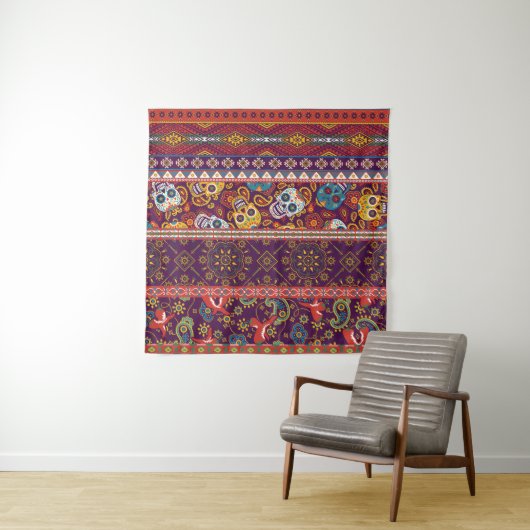 Mexicaanse patchwork: traditioneel design. wandkleed (In situ)