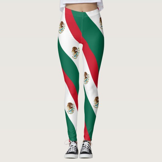 Mexicaanse patriottische vlag Mexico Leggings (Voorkant)
