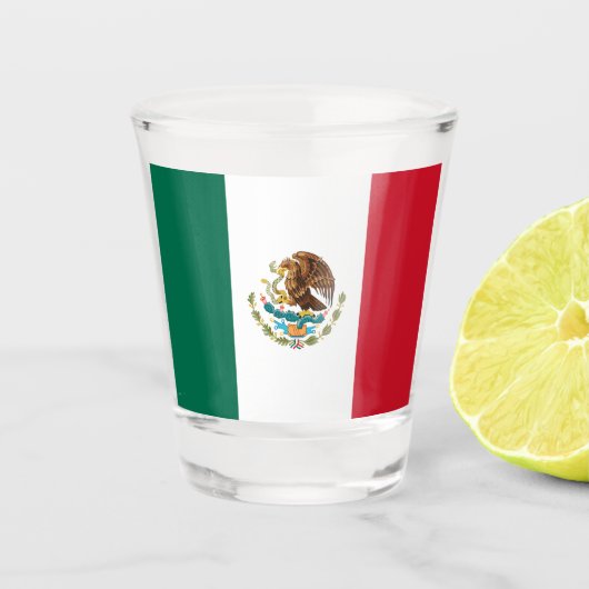 Mexicaanse patriottische vlag Mexico Shot Glas (Voorkant)