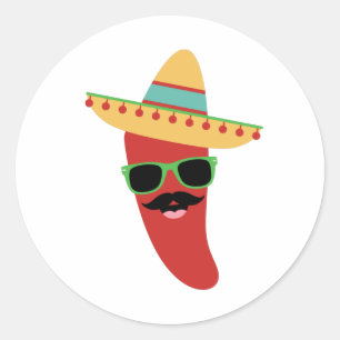 Mexicaanse pepper ronde sticker