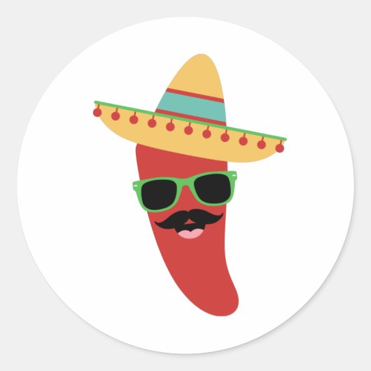 Mexicaanse pepper ronde sticker (Voorkant)