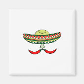Mexicaanse Peppers Mustache Magneet (Voorkant)