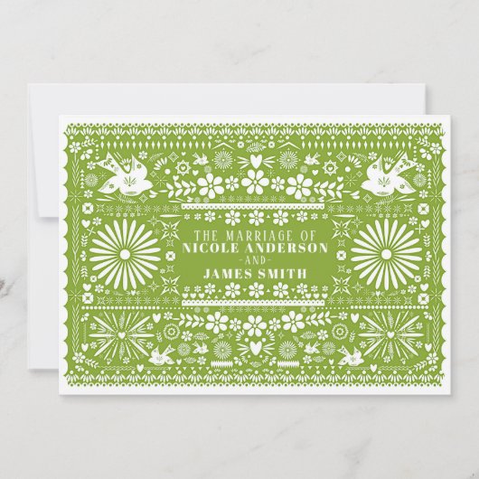 Mexicaanse Picado Lime Avocado Groene Trouw Huweli Kaart (Voorkant)