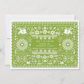 Mexicaanse Picado Lime Avocado Groene Trouw Huweli Kaart (Achterkant)