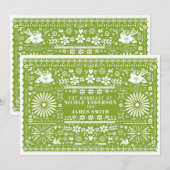 Mexicaanse Picado Lime Avocado Groene Trouw Huweli Kaart (Voorkant / Achterkant)