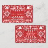 Mexicaanse Picado rood wit gesneden papier Papel Visitekaartje (Voorkant / Achterkant)