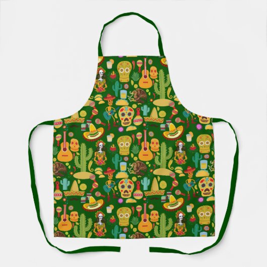 Mexicaanse pictogrammen patroon schort (Voorkant)