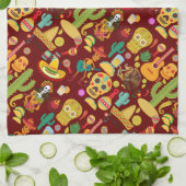 Mexicaanse pictogrammen patroon theedoek (Gevouwen)