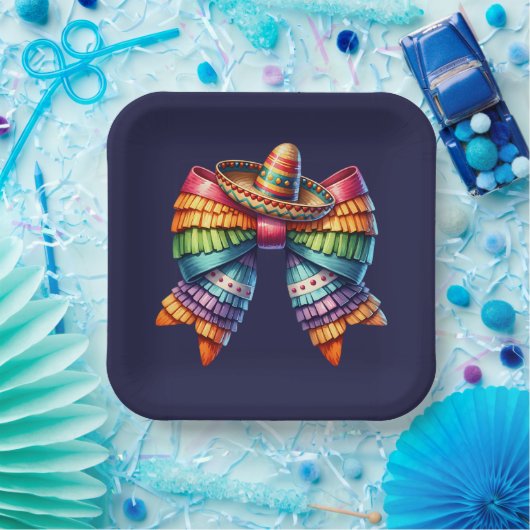 Mexicaanse Pinata Bow Papieren Bordje (Feest)